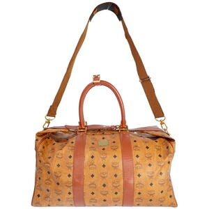MCM Visetos monogram Boston duffle bag cognac Brown